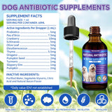 Dog Antibiotics Support - Natural Antibiotics Care for Dogs Herbal Supplement for Cough Allergy Itch Relief Immune Support Dog UTI Comfort for All Breeds & Ages - 60 ml/2 Fl Oz Bacon Flavor