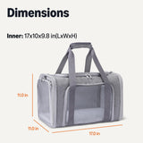 Amazon Basics Soft Cat & Dog Carrier with Adjustable Shoulder Strap, Airline-Approved, Foldable and Portable Design, Mesh Ventilation, Folds Flat for Storage