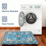 CZOXiViYC Washable Dog Crate Bed, Ultra Soft & Anti-Slip Crate Pad, Cozy Kennel Mat for Large/Medium/Small Dogs, Plush & Bohemian Dog Bed Mat(Blue, 23.0" L x 17.0" W x 2.3" H)