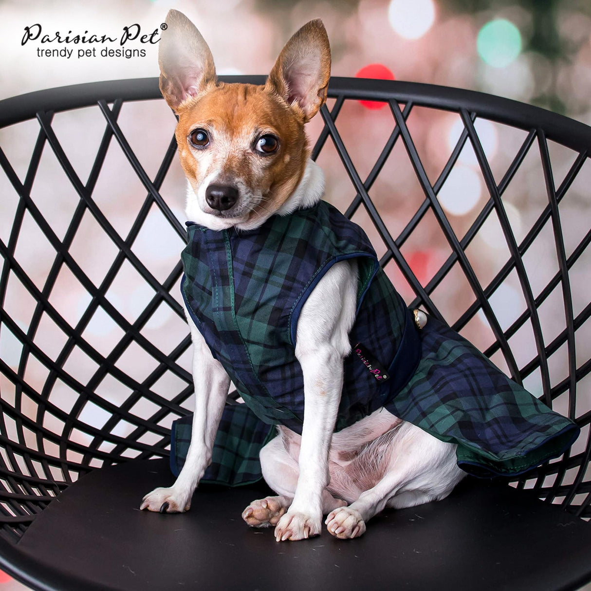 Parisian Pet Scottish Dog Dress - Festive Holiday Clothes for Large Dogs Girl - Plaid Green Pet Dress - Stylish Dog Wedding Outfit - Lightweight Puppy Clothes - Sleeveless Party Dresses for Dogs