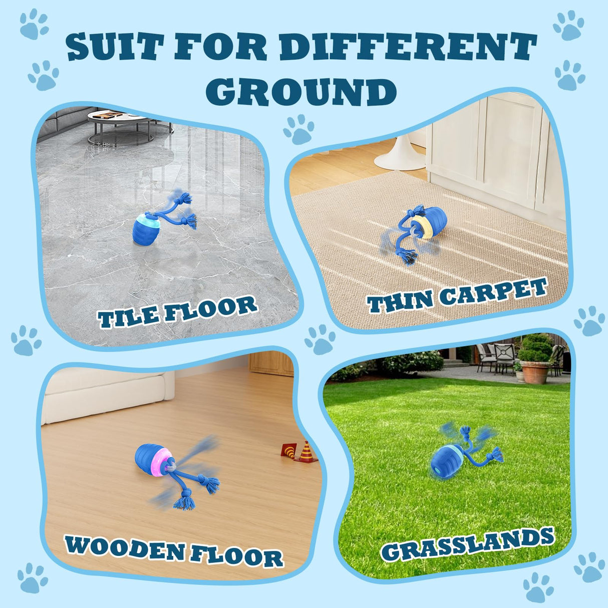 HVUATQ Interactive Dog Toys - 2026 Upgraded Motion Activated Balls for Medium/Large Dogs, Automatic Moving Dogs Toy Wicked Ball for Boredom, Interactive Dog Ball to Keep Them Busy(Blue)