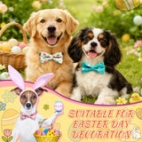 Hillban 50 Pcs Easter Dog Collar Bowties Rabbits Chicks Eggs Carrots Collar Dogs Accessories Attachment with Elastic Bands Detachable Charms for Pets Holiday Costume Photo Props Accessories Shops