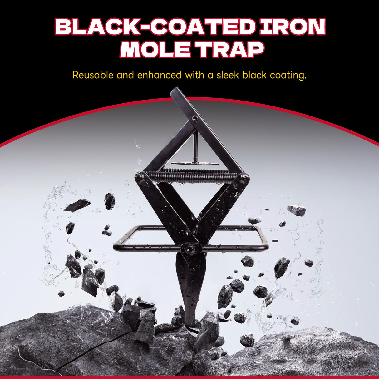 Mole Traps 2 Pack, Scissor Mole Trap that Kill Best，Mole Traps for Lawns Ground，Easy Step Mole Trap，Black Coated