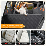 jov5tic Dog Truck Seat Cover for Back Seat,Hard Bottom Dog Hammock for Car, Pet Bed Extender for 2-4 Large Dogs with Waterproof Fabric,Holds 420 lbs Pet Hammock for Crew Cab Truck/SUV(Black,XL Size)