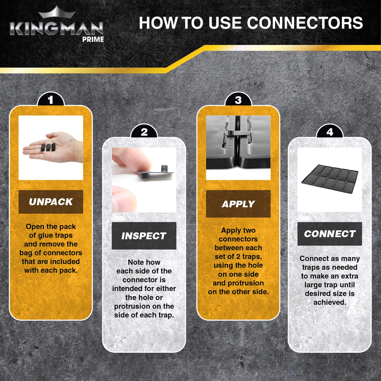 KINGMAN PRIME Mouse Trap Rat Trap Glue Trap/Board (Large Size) (2 Pack / 4 Traps) Rodent Trap Safe Easy Non-Toxic with Connectors
