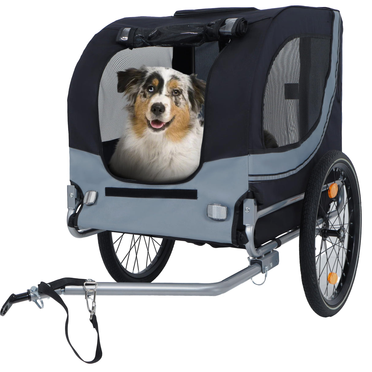 Large Dog Bike Trailer, 88 LB Capacity Pet Cart Bicycle, All-Terrain Pet Carrier, Cargo Carrier, Durable Steel Frame for Travel, Cycling, Outdoor Adventures, Black