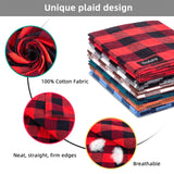 Gofshy Buffalo Plaid Dog Bandanas Fall Christmas X-Large 6PCS Dog Gifts Red Blue Green Orange Black Brown Scarf Adjustable Kerchief for Medium Large Pets