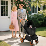 MAMIZO Pet Stroller for Medium Dogs Cats Up to 55 lbs, All-Terrain 3-in-1 Dog Stroller with Detachable Carrier, Rubber Wheels, One-Click Folding, Storage Basket & Cup Holder, for Senior Dogs & Cats