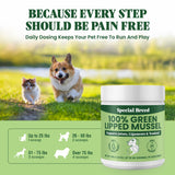 Special Breed Green Lipped Mussel Powder for Dogs & Cats - 100% New Zealand - Natural Hip & Joint Supplement for Joints, Tendons, Ligaments, Muscles - 100 Grams - Up to 332 Servings