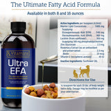 Rx Vitamins Ultra EFA Omega 3 Fish Oil for Dogs & Cats - Promotes Heart, Brain, and Joint Health with Vitamin E, Biotin, and Zinc - Liquid Fish Oil for Itch Relief, Dog Shedding, Coat Health - 8 oz