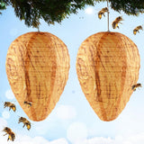 2 Pack Wasp Nest Decoy Waterproof Hanging Wasps Deterrent Fake Wasp Repellent for Hornets Wasps Yellow Jackets Outdoor,Garden,Yard