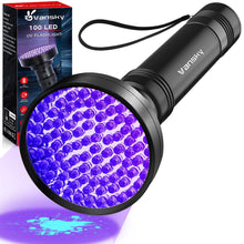 Load image into Gallery viewer, Vansky Black Light UV Flashlights, Ultra Bright 100 LED 395nm Ultraviolet Blacklight Detector for Dog Cat Pet Urine, Dry Stains and Bed Bug, Matching with Pet Odor Eliminator
