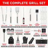 Kaluns BBQ Accessories, Complete Grill Set Dad Gifts for Fathers Day, 40 Pcs Premium Heavy Duty Stainless Steel Barbecue Grill Accessories for Outdoor Grill Gifts for Men
