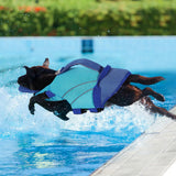 Queenmore Dog Life Jacket Large, Pet Pool Float with Chin Float, Large Dog Life Vest for Swimming, Adjustable Ripstop Pet Life Vest for Water at Pool, Beach, Boating (Blue,XL)