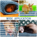 Amylove 4 Pcs Guinea Pig Cage Liner Washable Fleece Pee Pads Pet Dog Cat Bedding Training Mat for Small Animal Guinea Pig Puppy Bunny Hamster(16 x 24 Inch,Rectangular,Blue)