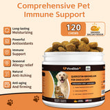 Quercetin & Bromelain for Dogs & Cats with Colostrum & Probiotics - Supports Immune System, Relieves Itchy Allergies, Anti-Inflammatory Antioxidants, Veterinarian Recommended, 120 Chewable Tablets