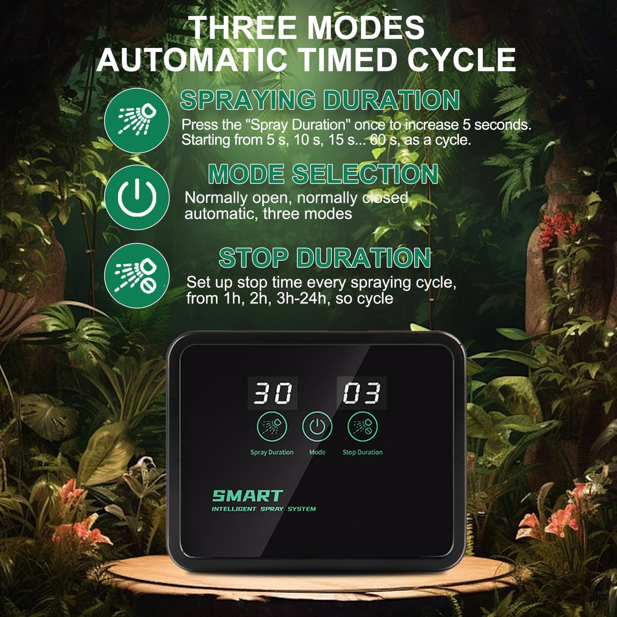 MECESOR Reptile Humidifiers Smart Misting System for Reptile Terrariums, Reptile Mister Automatic with Timer, Reptile Mister Adjustable Misting Nozzles for Chameleons, Frog, Lizard, Snake