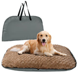MABOZOO Foldable Travel Dog Bed, Outdoor Camping Dog Bag Bed Pet Pad with Carry Handles, Waterproof Pet Mattress Mat for Small, Medium, and Large Dogs Cats (Gray, 44x32x5 in)