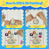 Kssiaz DIY Vase Mosaic Painting Kit, DIY Mosaic Arts and Craft Kits with Vase Flower Mosaic Accessories, Handmade Sticker Painting Gem Art Kit for Kids Christmas Room Decor