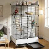 Encrypted Bird Cage Large Bird Cages 57-Inch, Top Storage Space, Bottom Splash Guard with Essential Bird Supplies – Durable & Spacious Aviary – Budgies & Cockatiels