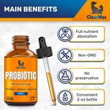 Liquid Probiotics for Dogs and Cats – 6 Billion CFU Pet Digestive Support – Dog Probiotics with Enzymes – Cat Probiotic Supplement – 2-oz Bottle