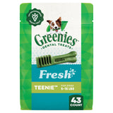 Greenies Veterinarian-Recommended Natural Dental Dog Treats Teenie Size, Fresh Flavor, 12 oz. Pack, 43 Count