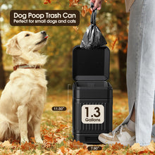 Load image into Gallery viewer, CEROELDA Small Trash Can with Lid-5L/1.3 Gal,Stainless Steel Outdoor Dog Poop Garbage Can-Farmhouse Retro Metal Waste Bin w/Step Pedal for Bathroom Bedroom Office-Soft Close-Black

