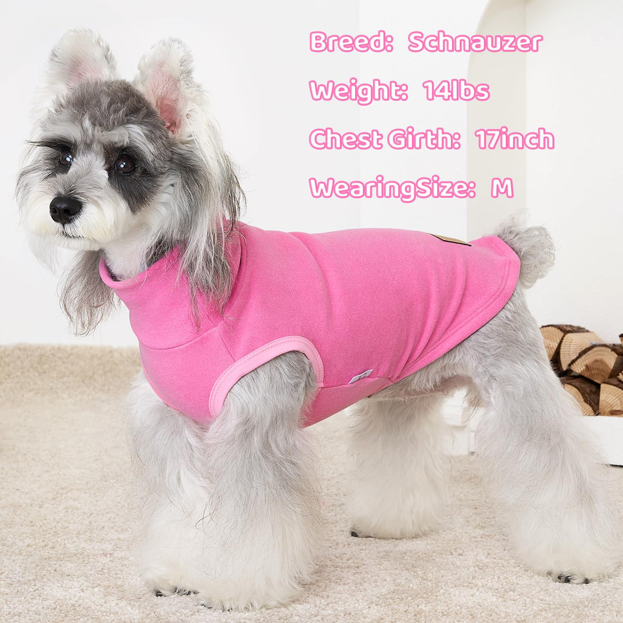 XPUDAC 4 Pack Dog Sweaters Turtleneck Dog Clothes for Small Medium Large Dogs Boy Girl Warm Puppy Vest Shirt Winter Pullover Pet Sweatshirt Outfits, Pink, L