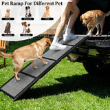 Jwevvie 67" x 20" Dog Ramp for Car, Folding Pet Stair Ramps for Truck, SUV, Portable Pet Steps Load-Bearing 200LBS with Non-Slip Surface