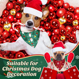 Jeere 100 Pcs Christmas Dog Bandanas Bulk Xmas Red and Green Bandanas for Dogs Triangle Kerchief Bibs Scarf Set for Pet Christmas Costume Photo Props Accessories Pet Shops Groomers Owners, 25 Styles