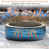 Inflatable Hot Tub Cover Round Replacement, Fit Saluspa Coleman Intex Spa Cover, Insulated Energy-Saving Weatherproof Lid, Unique Design Flexible Adjust Pool Cover Size-Life Time Support