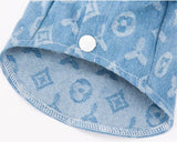 Dog Clothes for Small Dogs - Denim Shirt With Leash Ring, Puppy Sweatshirt, Cat Shirts, Pet Outfits - Light Blue M