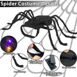Camlinbo 24 LED Spider Dog Halloween Costume for Small Medium Large Dogs, Furry Giant Spider with Orange Purple Lights Puppy Pet Costume Outfits Clothes Funny Halloween Costume Party Cosplay