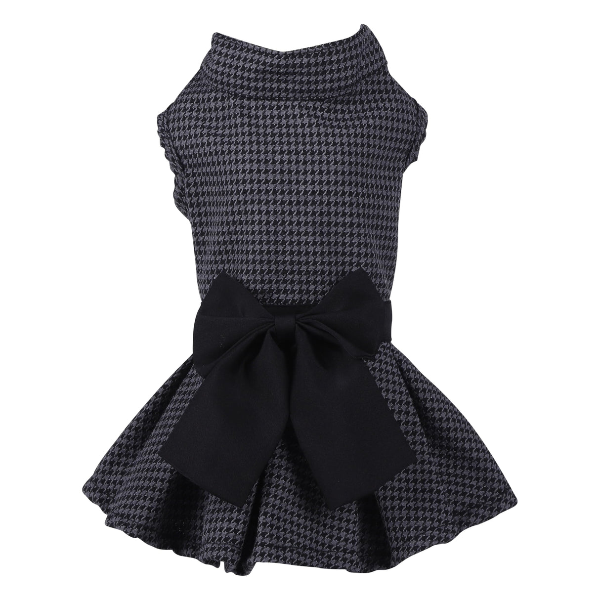 Pet Dresses for Small Dogs Cats Girl, Cute Princess Bowknot Dress Puppy Shirt All Weather Skirt Clothes Cat Apparel for Birthday Wedding Party Holiday (Grey&Black, Large)