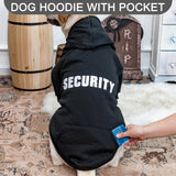 EXPAWLORER Dog Hoodies- Fall Soft and Warm Dog Sweatshirt with Leash Hole, Halloween Dogs Costume Winter Autumn Fleece Pet Clothes with Print for Puppy,Cat, Small Medium Large Dogs (Large, Security)