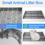 Seuqhck 2 Pack Rabbit Litter Box with Grate, Large Shallow Bunny Litter Box Tray Plastic Guinea Pig Training Pan for Small Animals, Hamster, Hedgehog, Chinchillas, 14.5 x 11.6 x 2.5 Inch