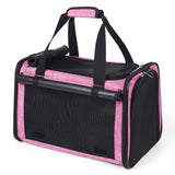 YUDODO 25 lbs Lightproof Soft Sided Pink Pet Carrier for Large Cat & Small Dog Airline Approved Travel Bag Puppy Carriers with Side Pockets & Reflective Mesh, Foldable Portable for Outdoor Car