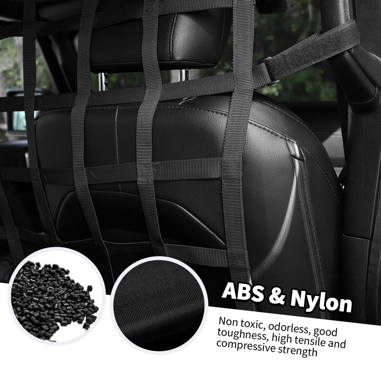 Rear Seat Cargo Net Pet Barrier Compatible with Jeep Wrangler JK JL Gladiator JT 2 Door 4 Door 2007-2023 (Black)