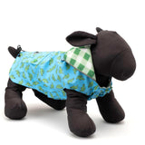 THE WORTHY DOG Blue Alligator London Raincoat – Lightweight Water-Resistant Dog Coat with Reflective Trim, Adjustable Fit, Hood Drawcord & Covered Harness Hole – Blue, X-Large