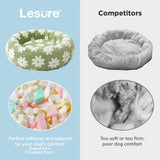 Lesure Shown on TV Donut Medium Dog Bed - Round Cat Beds Indoor Present for Calming Pets with Washable Cover, Home Decor Cute Modern Beds with Jacquard Shaggy Plush & Anti Slip Bottom, 30 Inch, Green