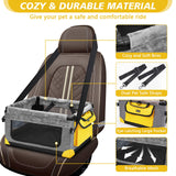 GENORTH Dog Car Seat for Small Pets Up to 20 lbs, with Storage Pocket and Dual Clip-On Safety Leash, Foldable and Washable Design