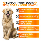 Omega 3 for Dogs - Fish Oil for Dogs Chews - Allergy and Itch Relief - Anti Shedding Supplement - Joint Health Treatment - Dry Itchy Skin and Coat Supplement - Salmon Oil - EPA & DHA - Made in USA