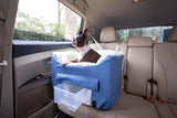 Snoozer Dog Car Seat with Storage Tray: Lookout II Dog Booster Car Seat for Pets up to 25lbs, Helps Alleviate Travel Sickness & Fear for Dogs, Removable Washable Cover – Denim Diamond, Size Medium
