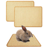 Oncpcare 2PCS Rabbit Scratch Mat Natural Bunny Scratching Pad Claws and Teeth Care Rabbit Mats for Cages Chew Toys for Bunny Pet Cage Bedding for Biting Sleeping Nesting, 16x12