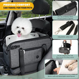 WOYYHO 18lbs Dog Car Seat for Small Dogs with Removable Velvet Liner, Luxury Small Dog Center Console Car Seat Pet Booster CarSeat, Easy Install Stable No Shaking, Waterproof Anti-Slip PU Leather