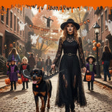 Olanrun Large Dog Halloween Costumes, Adjustable Dog Bat Wings Costumes for Large Dogs with Pumpkin Bell Skeleton Print On The Back, Pet Costume Halloween Cosplay Party Dress Up, XL Black