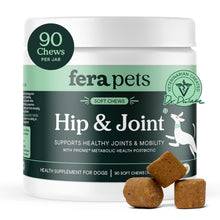 Load image into Gallery viewer, Fera Pets Hip &amp; Joint Supplement for Dogs with Glucosamine, MSM, Chondroitin, &amp; Green Lipped Mussel - Supports Healthy Joints and Weight Management - 90 Soft Chews
