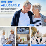 Wireless Rechargeable Hearing Aids with Noise Cancelling, Charging Case, and One Button Volume Control for Seniors and Adults. No Whistling, 3 Ear Dome Sizes Included