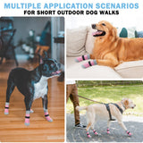 SCENEREAL Double Side Anti-Slip Dog Socks for Hardwood Floors to Stop Licking Paws, Non-Slip Dog Shoes for Hot/Cold Pavement, Slipping, Paw Protectors with Grippers Pink Pearl Paw XL
