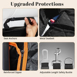 IIVZJY Back Seat Extender for Dogs - Anti-Scratch & Waterproof Backseat Protector, 600D Upgraded Material Pet Hammock with Mesh Window, Easy to Clean Dog Bed for Car, SUV, Truck,Orange